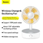 Baseus Hermit Desktop Wireless Charger with Oscillating Fan - Image 2