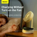 Baseus Hermit Desktop Wireless Charger with Oscillating Fan - Image 5